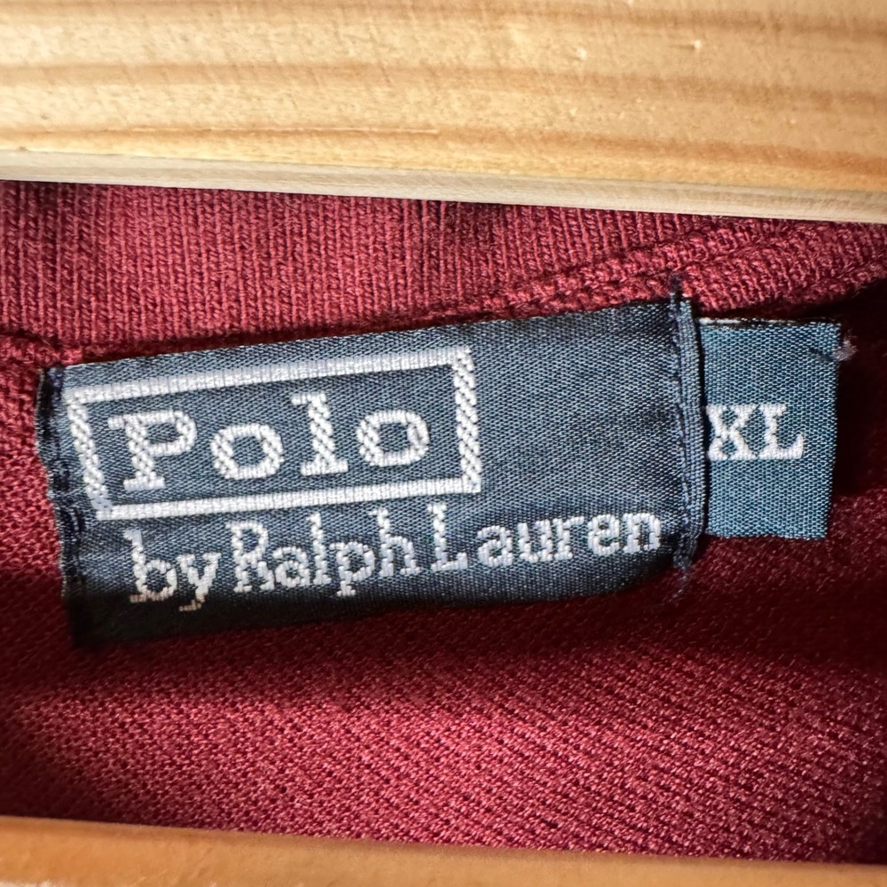 Polo by Ralph Lauren Mens Polo Shirt XL Burgundy Short Sleeve Cotton Classic - Picture 3 of 6